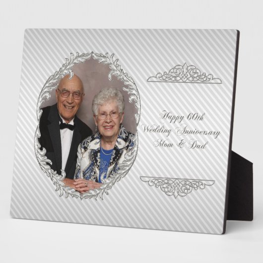 60th Wedding Jubileum Foto Plaque Fotoplaat (Zijkant)