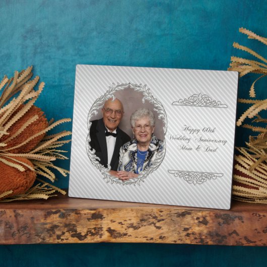 60th Wedding Jubileum Foto Plaque Fotoplaat (Zijkant)