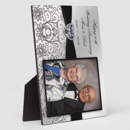 60th Wedding Jubileum Foto Plaque Fotoplaat (Zijkant)