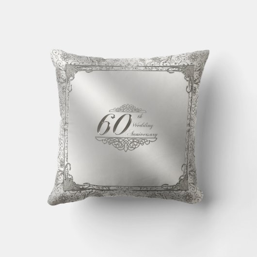 60th Wedding Jubileum Foto Sierkussen (Achterkant)