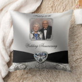 60th Wedding Jubileum Foto Sierkussen (Deken)