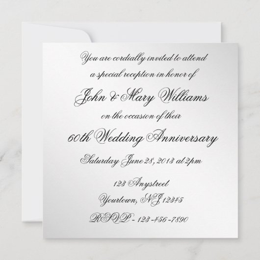 60th Wedding Jubileum Foto Uitnodiging Kaart (Achterkant)