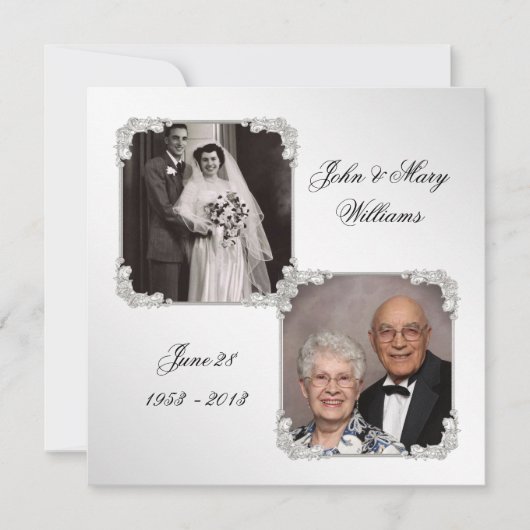 60th Wedding Jubileum Foto Uitnodiging Kaart (Voorkant)