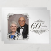 60th Wedding Jubileum Foto Uitnodiging Kaart (Voorkant / Achterkant)