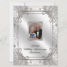 60th Wedding Jubileum Foto Uitnodiging Kaart