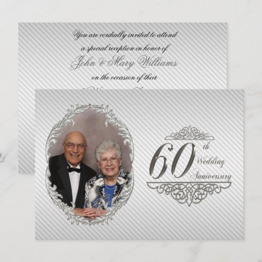 60th Wedding Jubileum Foto Uitnodiging Kaart (Voorkant / Achterkant)
