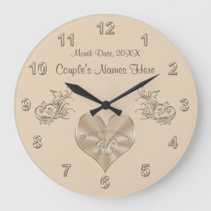 60th Wedding Jubileum Gift Couple's NAMES, DATE Grote Klok