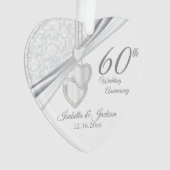 60th Wedding Jubileum Keepomwille Design Ornament (voorkant)
