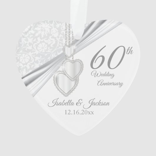 60th Wedding Jubileum Keepomwille Design Ornament (achterkant)