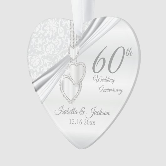 60th Wedding Jubileum Keepomwille Design Ornament (voorkant)