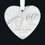 60th Wedding Jubileum Keepomwille Design Ornament<br><div class="desc">⭐ ⭐ ⭐ 5 sterren Review. 🥇 EEN ORIGINEEL KOPYRIGHT ART ONTWERP VAN Donna Siegrist ALLEEN BESCHIKBAAR OP ZAZZLE! 60th/75th Diamond Wedding Jubileum Keepomwille Design Ornament klaar om u te personaliseren. Kan ook worden gebruikt voor andere gelegenheden, zoals een verjaardag, vriendschap, een cadeautje met geld, enz. door de formulering gewoon...</div>