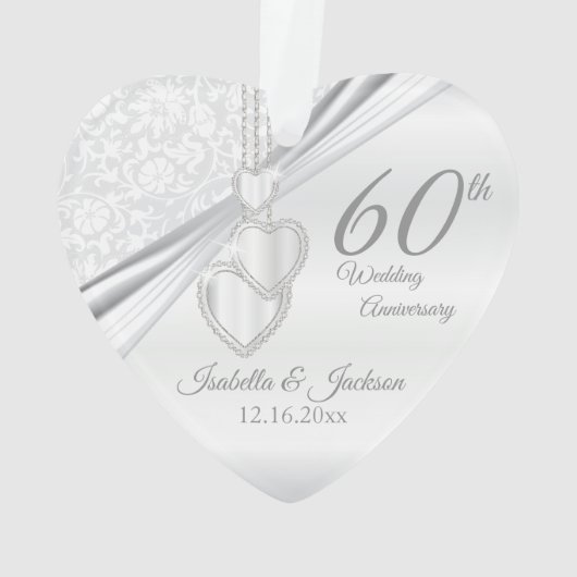 60th Wedding Jubileum Keepomwille Design Ornament (achterkant)