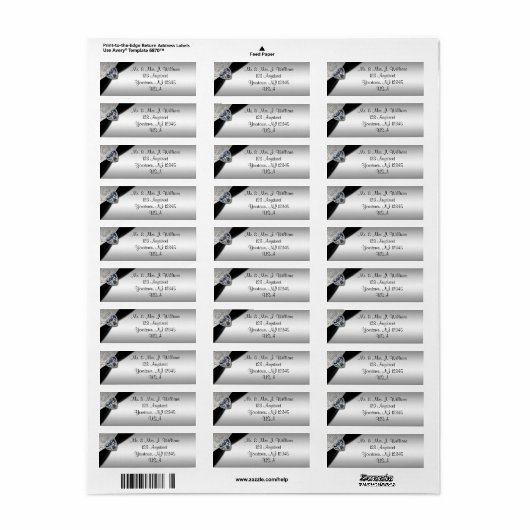 60th Wedding Jubileum Return Address Label (Full Sheet)