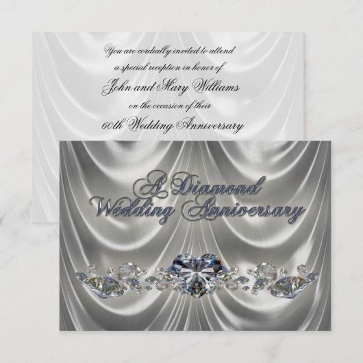 60th Wedding Jubileum RSVP Uitnodiging Kaart (Voorkant / Achterkant)