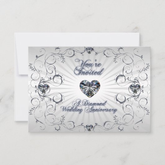 60th Wedding Jubileum RSVP Uitnodiging Kaart (Voorkant)