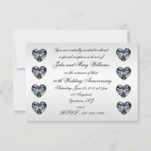 60th Wedding Jubileum RSVP Uitnodiging Kaart (Achterkant)