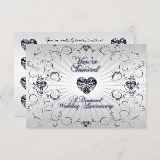 60th Wedding Jubileum RSVP Uitnodiging Kaart (Voorkant / Achterkant)