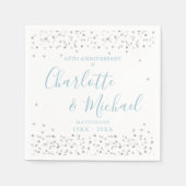 60th Wedding Jubileum Script Harten Confetti Servet (Voorkant)