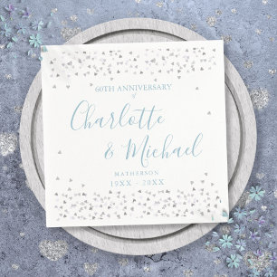 60th Wedding Jubileum Script Harten Confetti Servet