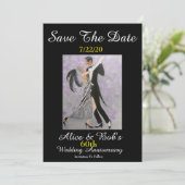 60th Wedding Jubileum/sla de datum op Save The Date (Staand voorkant)