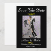 60th Wedding Jubileum/sla de datum op Save The Date (Voorkant / Achterkant)