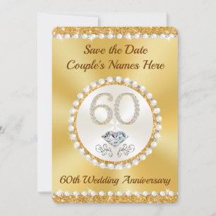 60th Wedding Jubileum Sparen de Datumkaarten Kaart