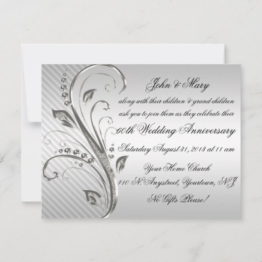 60th Wedding Jubileum Uitnodiging Kaart (Achterkant)