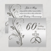 60th Wedding Jubileum Uitnodiging Kaart (Voorkant / Achterkant)
