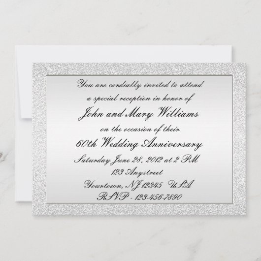 60th Wedding Jubileum Uitnodiging Kaart (Achterkant)