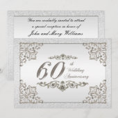 60th Wedding Jubileum Uitnodiging Kaart (Voorkant / Achterkant)