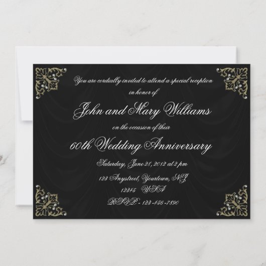 60th Wedding Jubileum Uitnodiging Kaart (Achterkant)