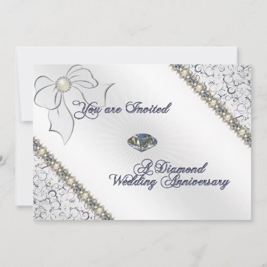 60th Wedding Jubileum Uitnodiging Kaart (Voorkant)