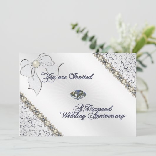 60th Wedding Jubileum Uitnodiging Kaart (Staand voorkant)