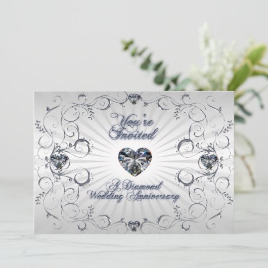 60th Wedding Jubileum Uitnodiging Kaart (Staand voorkant)