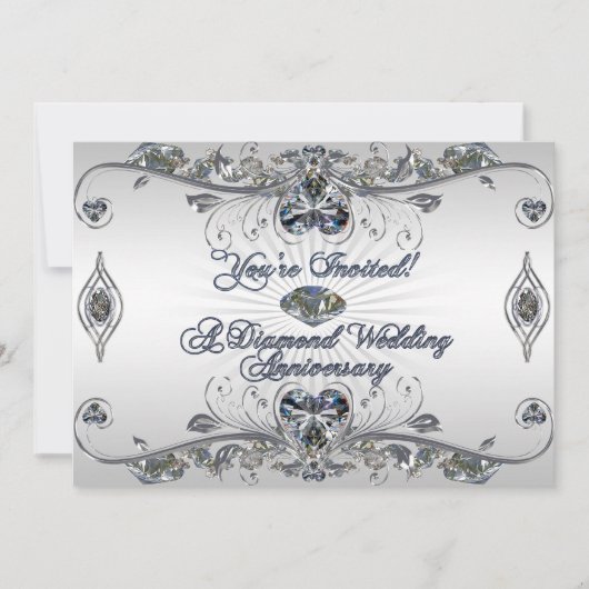 60th Wedding Jubileum Uitnodiging Kaart (Voorkant)