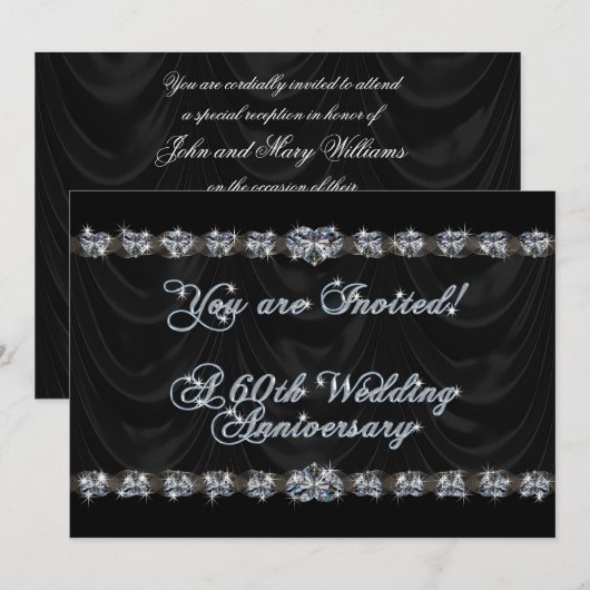 60th Wedding Jubileum Uitnodiging Kaart (Voorkant / Achterkant)