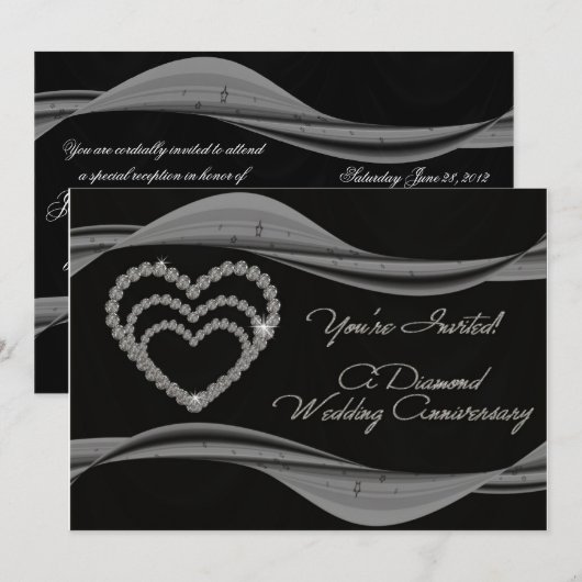 60th Wedding Jubileum Uitnodiging Kaart (Voorkant / Achterkant)