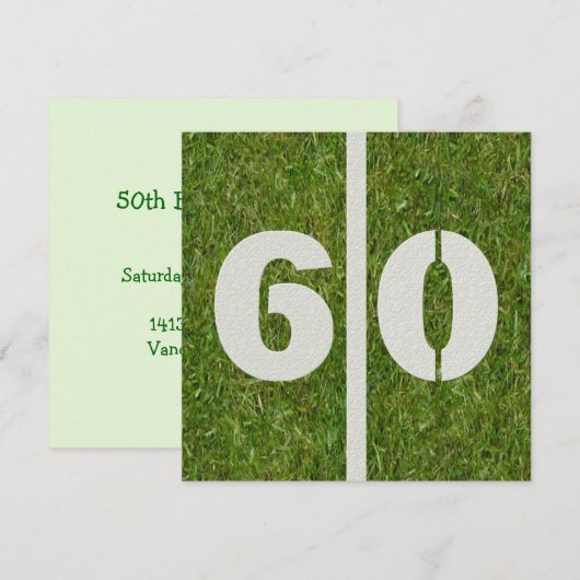 60th Yard Birthday Invitation Kaart (Voorkant / Achterkant)