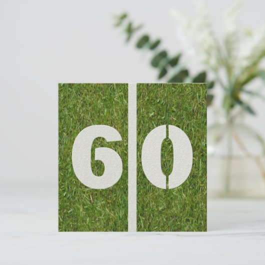 60th Yard Birthday Invitation Kaart (Staand voorkant)