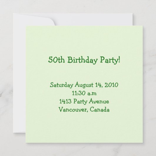 60th Yard Birthday Invitation Kaart (Achterkant)
