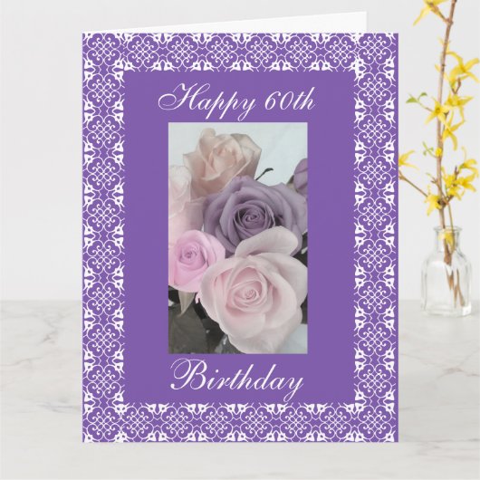 60th's verjaardagsrozen (veranderingsleeftijd) kaart (Gele Bloem)