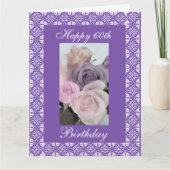 60th's verjaardagsrozen (veranderingsleeftijd) kaart (Voorkant)