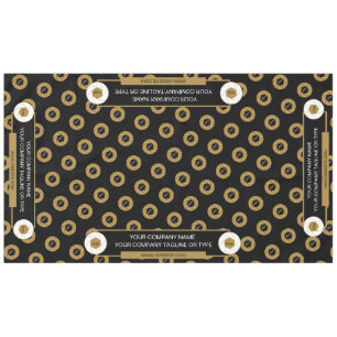60X104 Tafelkleed voor beurs Logo Goud Wit Zwart