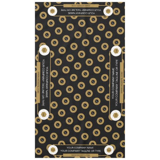 60X104 Trade Show Tafelkleed Logo Goud Wit Zwart (Voorkant)