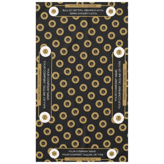 60X104 Trade Show Tafelkleed Logo Goud Wit Zwart (Voorkant)