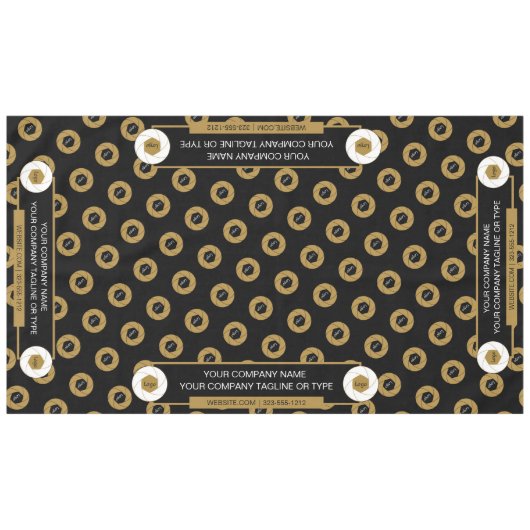 60X104 Trade Show Tafelkleed Logo Goud Wit Zwart (Voorkant (Horizontaal))