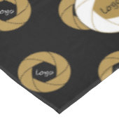 60X104 Trade Show Tafelkleed Logo Goud Wit Zwart (Gekanteld)