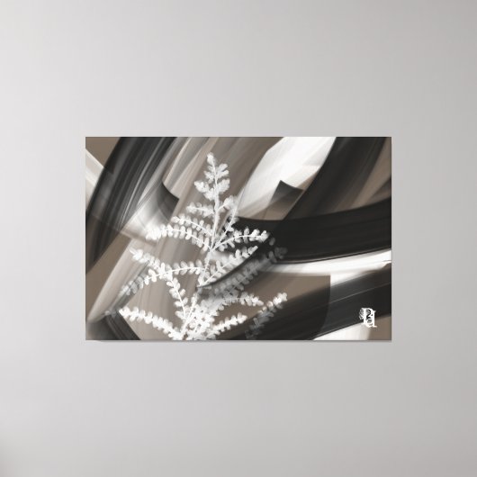 60x40"Terra’s Tender Whisper Abstract Brown Flower Canvas Afdruk (Voorkant)