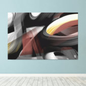 60x40" Trend Abstract Art Black White Powdery Canvas Afdruk (Insitu (Houten vloer))