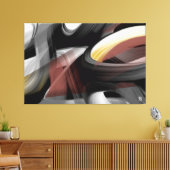 60x40" Trend Abstract Art Black White Powdery Canvas Afdruk (Insitu (Woonkamer))